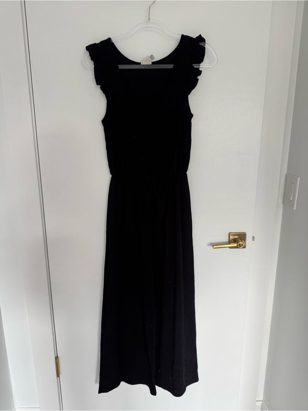 Caution To The Wind Black Ruffle-Sleeve Jumpsuit
